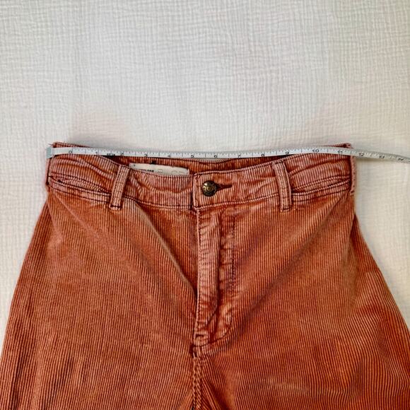 Pilcro Corduroy High Rise Cropped Wide Leg Pants Dusty Rose Orange Women’s 24 - Picture 7 of 15